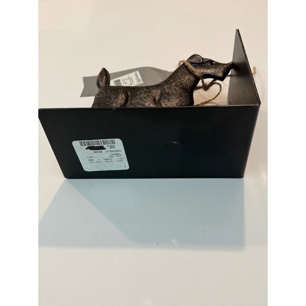 Foreside Home & Garden Scottie Dog Metal Bookend‎ Distressed Black FDAO00092 NEW